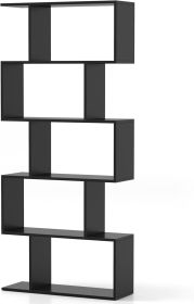 Five layer simple household black bookshelf