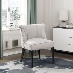 Foam Cushion Seat 1pc Accent Chair Curved Back Beige Fabric Upholstered Espresso Finish Legs Modern Home Furniture