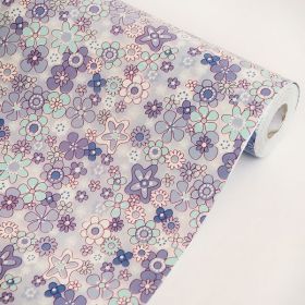 Flowering Purple - Vinyl Self-Adhesive Wallpaper Prepasted Wall stickers Wall Decor (Roll)