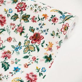 Mystery Flowers Red - Vinyl Self-Adhesive Wallpaper Prepasted Wall stickers Wall Decor (Roll)