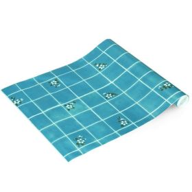 Marine Blue & White Blossom - Self-Adhesive Wallpaper Home Decor(Roll)