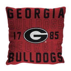 Georgia OFFICIAL NCAA "Stacked" Woven Pillow; 20" x 20"