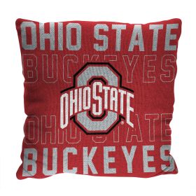 Ohio State OFFICIAL NCAA "Stacked" Woven Pillow; 20" x 20"