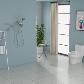 4.7in. Wall Mount Dual Round Rainfall High Pressure 7-function ABS Shower Head with 7-mode Handheld Spray Combo