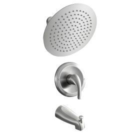 10 inch Wall Mount Concealed Round High Pressure Rainfall Shower Head with Brass Shower Arm and Shower Faucet Set