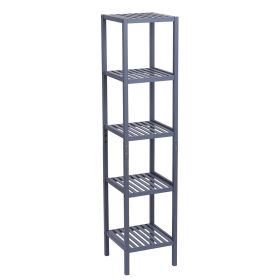 5-Tier Bamboo Shelf Free Standing Bathroom Tower Rack Corner Rack Multi-Functional Storage Organizer Unit