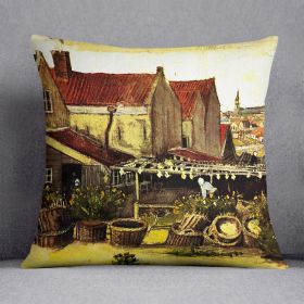Fish-Drying Barn by Van Gogh Cushion