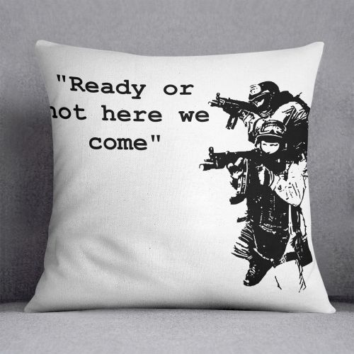 Banksy Ready Or Not Cushion