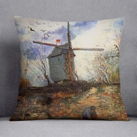 Le Moulin de la Galette 2 by Van Gogh Cushion