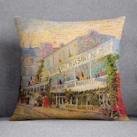 Restaurant de la Sirene at Asnieres by Van Gogh Cushion