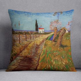 Path Through a Field with Willows by Van Gogh Cushion
