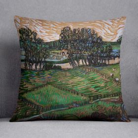 Landscape with Bridge across the Oise by Van Gogh Cushion