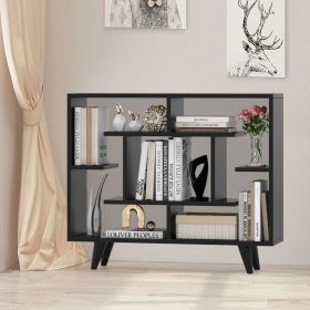 Geometric Bookcase with Anti-Tipping Kit and Storage Shelving Unit