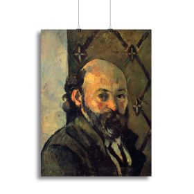Self-portrait in front of wallpaper by Cezanne Canvas Print or Poster